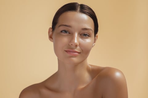 Tanned model woman after solarium