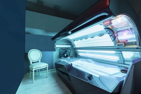 UV tanning cabin interior